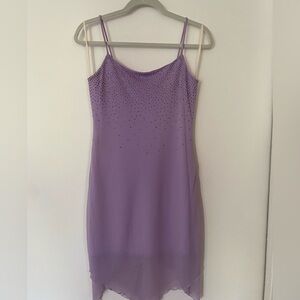 90s Y2K Lavender Dress with Rhinestones
